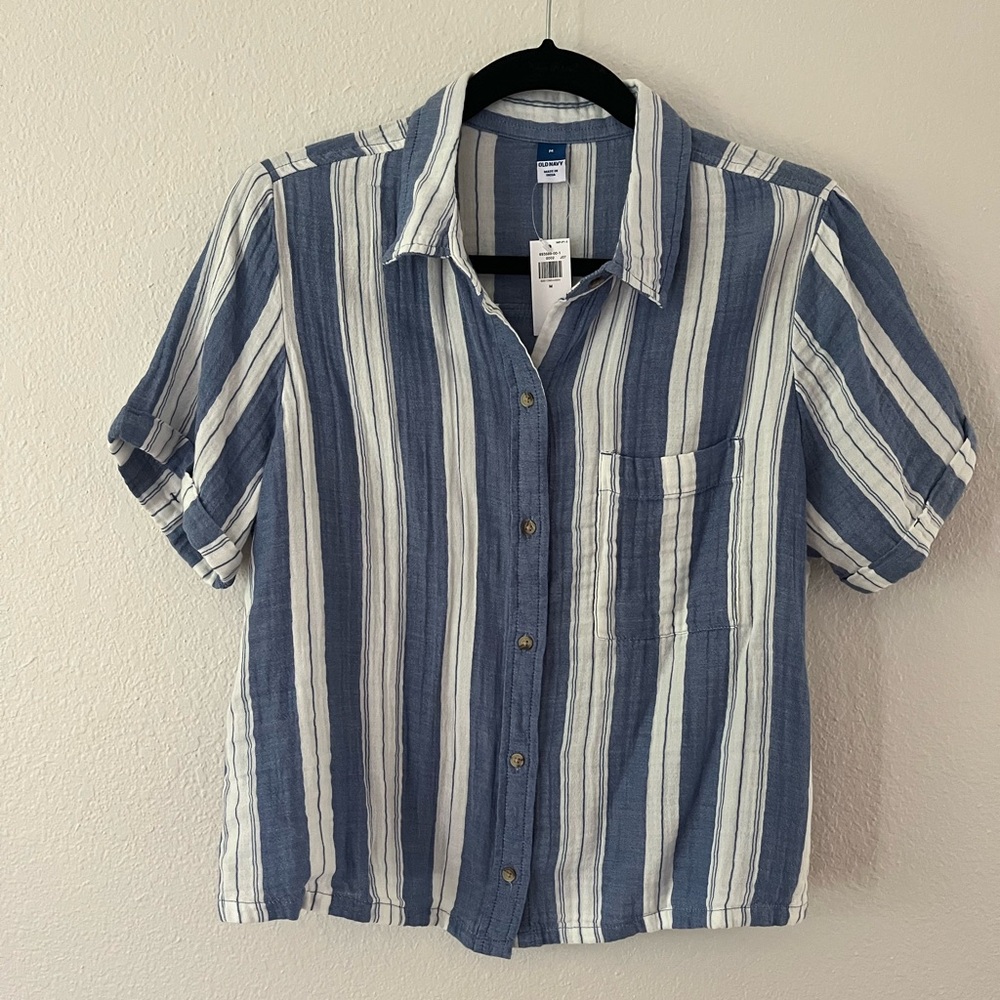 Old Navy Cotton Gauze Striped Button-up
